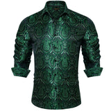 Advbridge New Luxury Silk Designer Men's Shirt Long Sleeve Social Button Down Collar Dress Shirts Blouse Prom Party Men Clothing