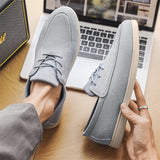 ADVBRIDGE  -  Spring Summer Casual Shoes for Men Soft Lace-up Suede Loafers Men British Style Flats Driving Shoes Man mocasines de hombre