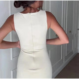 Advbridge Fashion Hollow Out Strapless Long Dress For Women Elegant Sleeveless Bodycon Evening Party Dress Female Club Chic Vestidos