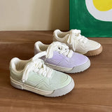 ADVBRIDGE  -  Fresh Women Sneakers Soft Purple Female Students Board Shoes Lace Up Tennis Sport Shoes Lt.Green Latex Insole Quality