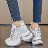 Advbridge High quality 10CM Genuine Leather 2025 Spring Shoes Ankle Booties Women Vulcanize Chunky Sneakers Platform Wedge Fashion Autumn