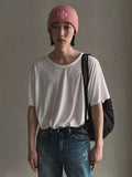 ADVBRIDGE  -  Men's T-shirts Short Sleeve New Korean Style 2025 Summer Solid Color Loose Round Neck Pullover Male Clothing T-shirt