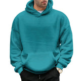 Advbridge Winter Clothing Men's Light Luxury Fleeced Knitted Hooded Sweater Casual Streetwear Long Sleeve Retro Popular Pullover Hoodie