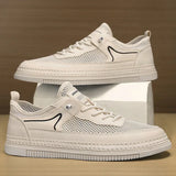 ADVBRIDGE  -  Fashion Casual Shoes Mens Outdoor Tennis Sneakers Lightweight Comfortable Lace Up PU Trainer Size Smaller Than Normals for Men