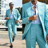 Advbridge Costume Homme Peaked Lapel Men Suits Groom Wedding Tuxedos Best Man Terno Masculino Slim Fit 2 Piece Men's Blazer (Jacket+Pants)