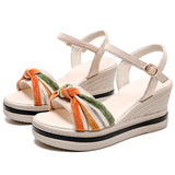 ADVBRIDGE  -  Summer women's shoes wedged sandals women's thick sole increase waterproof platform muffin bottom clasp color outside wear