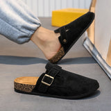 ADVBRIDGE  -  Fashion Men‘s Suede Mules Slippers Summer Women Clogs Cork Insole Sandals with Arch Support Outdoor Beach Slides Home Shoes