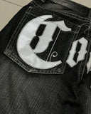 Advbridge Y2K Vintage jeans New Letter Printing Baggy jeans Womens Street Harajuku Hip Hop Washed Straight Mopping Wide Leg Pants Trousers