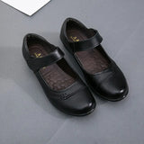 ADVBRIDGE  -  Spring Autumn Women Flats Black Soft Genuine Leather Shoes Brand Elegant Ladies Mary Jane Mother Shoes Plus Size 41 D538