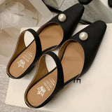 Advbridge Slippers shoes for women korean style genuine leather slip-on summer mules elegant ladies low kitten heel sandals shoes hot