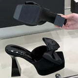 ADVBRIDGE  -  Elegant Bow Square Toe Women Sandals Summer Open Toe Square Heel Women High Heels Fashion Comfortable Super High Heel Dress Shoe