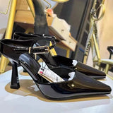 ADVBRIDGE  -  New Spring Ankle Strap Woman High Heels Sandals Elegant Shallow Mouth Luxury Office Lady Pumps Party Dress Slingbacks Stilettos