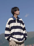 Advbridge T Polo Shirts for Men Stripe Tops Sweatshirts Male Clothes Japan Baggy Designer Casual F Harajuku Fashion Winter Size S Emo New