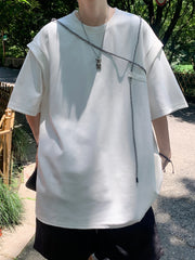 ADVBRIDGE  -  American Style Solid T-Shirts Man Casual Cotton T-Shirt Summer Breathable Tee Clothing Casual Loose Male T-Shirts 2025 Q76