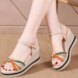 ADVBRIDGE  -  Summer women's shoes wedged sandals women's thick sole increase waterproof platform muffin bottom clasp color outside wear