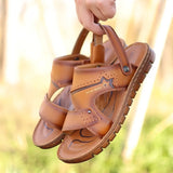 ADVBRIDGE  -  Beef Tendon Base Leather Sandals for Men 2025 Summer New Designer Beach Shoes Male Solid Color Fashion Casual Slipper Shoes Man