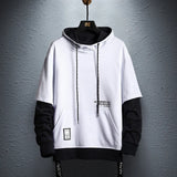 New Hoodie Sweatshirt Mens Hip Hop Pullover Hoodies Streetwear Casual Fashion Clothes Colorblock Hoodie Cotton