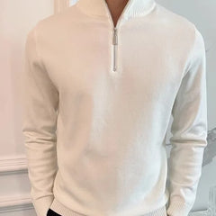 Advbridge New Pure Sweater Autumn and Winter Solid Color Half Turtleneck Zipper Knitted Bottoming Leisure Men's Sweater