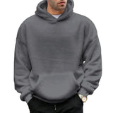 Advbridge Winter Clothing Men's Light Luxury Fleeced Knitted Hooded Sweater Casual Streetwear Long Sleeve Retro Popular Pullover Hoodie