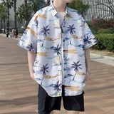 ADVBRIDGE  -  Men's Summer Floral Shirt Breathable Tropical Print Casual Beachwear Holiday Party Shirts for Hot Weather Plus 5XL