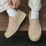 ADVBRIDGE  -  Men's white canvas shoes high-quality loafers fashionable thick soles versatile casual sports board shoes white shoes lazy shoes