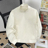 ADVBRIDGE  -  Autumn Winter Preppy Style Zipper Pockets Lantern Long Sleeve Men's Clothing High-neck Cardigan Solid Color Coats Jackets Tops