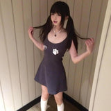 ADVBRIDGE  -  Korean Fashion Kawaii Emo Mini Dress Women Harajuku Dresses Indie Aesthetic Birthday Dress for Wome Streetwear
