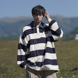 Advbridge T Polo Shirts for Men Stripe Tops Sweatshirts Male Clothes Japan Baggy Designer Casual F Harajuku Fashion Winter Size S Emo New