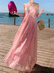 Advbridge Summer Women Spaghetti Strap Casual Boho Long Dress Sleeveless Vintage A-Line Floral Dresses Female Elegant Robe Vestidos New