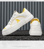 ADVBRIDGE  -  Men's White Shoes Spring Autumn New Outdoor Non Slip Comfort Platform Sneakers Height Increase Fashion Lace Up Casual Shoes