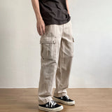 Advbridge Pocket Cargo Nine-Point Pants For Men In Autumn American High Street Hip-Hop Loose Straight Wide-Leg Casual Long Pants For Men
