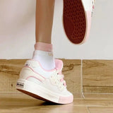 ADVBRIDGE  -  Doughnut Style Womens Volcanise Shoes Sweet Pink Chic Kawaii Skateboard Shoes Warm Non Slip Wear Resistant Casual Shoes