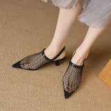 Advbridge 2024 New Fashion Women High Heeled Sandals Genuine Leather Hollowing Party Shoes Woman Kitten Heels Prom Pumps Office Shoes