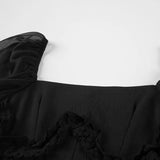 Advbridge Summer Women's Elegant Black Party Dress Sexy Off Shoulder Bandage High Waist Short Sleeve A Line Summer Club Night Vestido