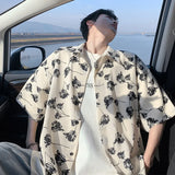 ADVBRIDGE  -  M-XXXXXL Plus Size Men Stay Cool in Style Breathable Turn Down Collared Summer Shirt Lightweight Quick-Dry & Trendy for Hot Days