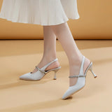 Advbridge  Summer Sandals Female Crystal Bridal shoes woman Fashion Thin Heel Bling Girls Pointed Toe fashion Sandals Sling-Back