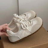 ADVBRIDGE  -  Round Toe Flat Casual Shoes Spring 2025 New de Trainers Women's Breathable Thin Bottom Sports Flat White Shoes