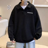 Advbridge 2025 Autumn Japanese Polo Sweatshirts Men Casual Waffle Turn-down Collar Sweatshirt High Street Long Sleeve Tops New in Hoodie