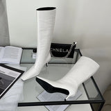 Advbridge Winter New Knee Boots Women Thin Heel Sexy High Short Sleeve Women's Boots Zipper Leather Elegant Knight Boots Black Thigh Boots