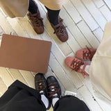 ADVBRIDGE  -  Fashion Sporty Designer Women Shoes Shallow Comfy Casual Shoes Female Buckle Fashion Brand Lace-up Ballet Flats Zapatos De Mujer
