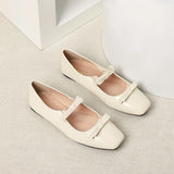 Advbridge 2024 New Double Bowknot Mary Jane Shoe Women Square Toe Glossy Leather Flats Female Red Dance Ballets Party Wedding Shoe Size 44