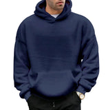 Advbridge Winter Clothing Men's Light Luxury Fleeced Knitted Hooded Sweater Casual Streetwear Long Sleeve Retro Popular Pullover Hoodie