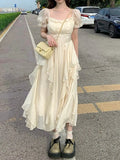 Advbridge Summer Chiffon Fairy Dress Women Solid Elegant Party Midi Dress Female Casual Sweet Korean Fashion Pink Dress New Clothes
