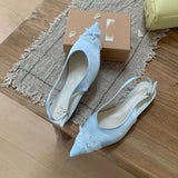 ADVBRIDGE  -  Satin Luxury Pointed Toe Mules Women Slides Butterfly-Knot Shallow Elegant Dress Shoes 2025 Summer Slingback Sandals Ladies