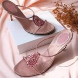 ADVBRIDGE  -  Pink Crystal Designer Brand Sandals Women Banquet Party Open Toe Summer Elegant Slides Luxury Diamonds Thin Heels Slippers Women
