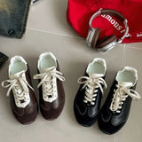 ADVBRIDGE  -  Women's Retro Design Casual Flat Casual Sports Single Shoes New Autumn Shallow Mouth Versatile Comfortable Lace Up Sneakers