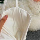 ADVBRIDGE  -  Women's Spaghetti Strap Dress Female Irregular White Chiffon Party Slip Dresses Summer Fashion Sleeveless Dresses