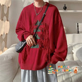 Advbridge Sweater man Vintage Christmas Tree Tassels Sweater Men Long Sleeve Fashion Loose Knitted Pullover Couples Unisex Streetwear