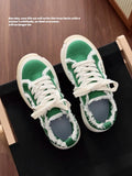 ADVBRIDGE  -  Spring New Men's Fashion All Small Design Green Canvas Shoes boy flats Shoes Low Top Board Shoes Student Shoes