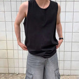 ADVBRIDGE  -  Men's T-shirts Sleeveless 2025 Summer Niche Design Loose Round Neck Trendy Solid Color Simple Male Clothing Tank Tops